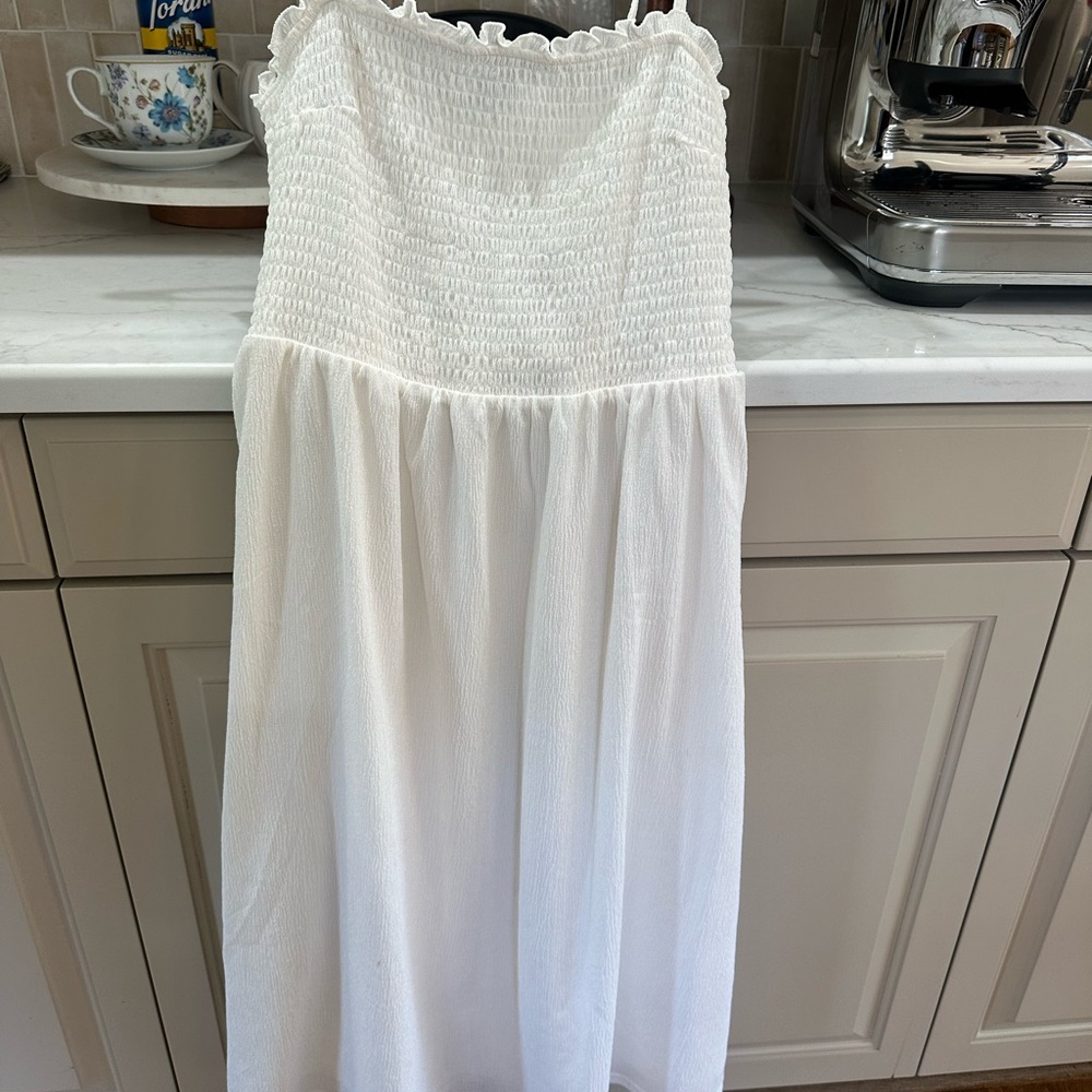 H&M White Smocked Dress